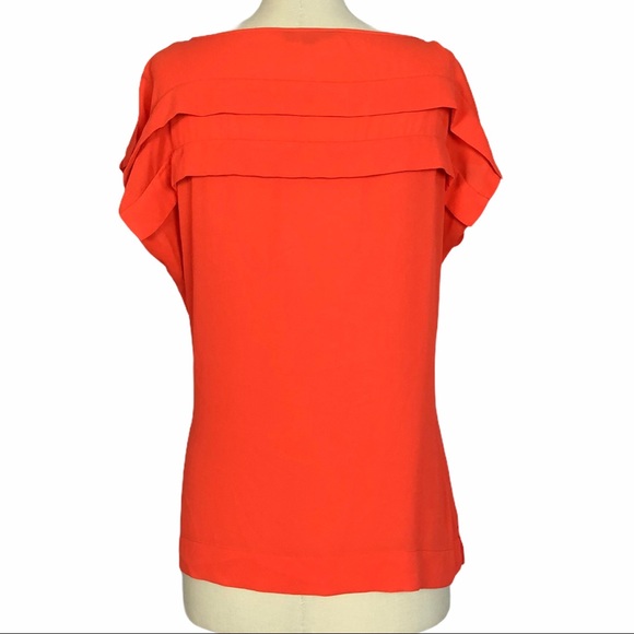 Banana Republic red orange pleat detail top - Picture 3 of 5